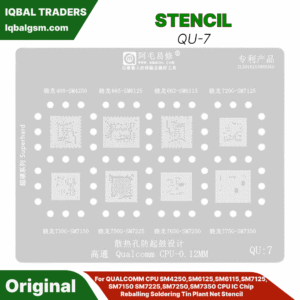 akt-amaoe-qu-7-stencil-for-qualcomm-cpu-sm4250sm6125sm6115sm7125sm7150-sm7225sm7250sm7350-cpu-ic-chip-reballing-soldering-tin-plant-net-stencil-pack-of-1-1-square
